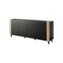 Buffet Cama Meble FARO Noir Laminé Plastique Bois MDF