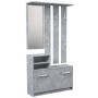 Meuble d'Entrée Top E Shop GAR BETON Laminé Plastique Gris Argenté