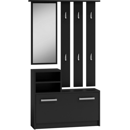 Meuble d'Entrée Top E Shop GAR CZERŃ Noir Argenté Laminé Plastique