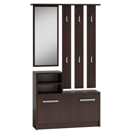 Meuble d'Entrée Top E Shop GAR WENGE Argenté Wengue Laminé ABS