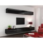 Mesa para Televisión Cama Meble RTV VIGO140 c/c Negro Laminado Madera MDF Aglomerado 140 x 30 x 40 cm