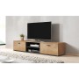 Table de télévision Cama Meble SOHORTV180 LEF Noir Chêne 180 x 37 x 43 cm