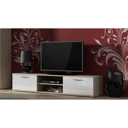 Mesa para Televisión Cama Meble SOHORTV180DS/BI Blanco Plateado 180 x 37 x 43 cm