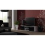 Table de télévision Cama Meble SOHORTV140BI/CZ Blanc Noir Argenté 140 x 37 x 43 cm