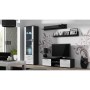 Mesa para Televisión Cama Meble SOHORTV140CZ/BI Blanco Negro Plateado 140 x 37 x 43 cm