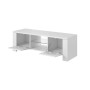 Mesa para Televisión Cama Meble WEST BI/BI P 42 x 42 x 130 cm Blanco Transparente Vidrio Laminado Madera MDF Aglomerado 130 x 4