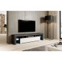 Table de télévision Cama Meble TORO200 SZ/BI Blanc Gris Transparent 200 x 41 x 35 cm