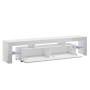 Mesa para Televisión Cama Meble TORO200 SZ/BI Blanco Gris Transparente 200 x 41 x 35 cm