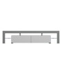 Table de télévision Cama Meble TORO200 SZ/BI Blanc Gris Transparent 200 x 41 x 35 cm