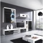 Mesa para Televisión Cama Meble SAMBA 8 BI/CZ Blanco Negro Plateado 200 x 39 x 45 cm