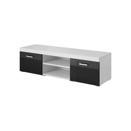 Mesa para Televisión Cama Meble SAMBA 9 BI/CZ Blanco Negro Plateado 140 x 39 x 45 cm