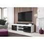 Mesa para Televisión Cama Meble SAMBA 9 BI/CZ Blanco Negro Plateado 140 x 39 x 45 cm