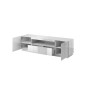 Mesa para Televisión Cama Meble REJA RTV BI           Blanco Negro Laminado Plástico Madera MDF 184 x 57,5 x 45 cm