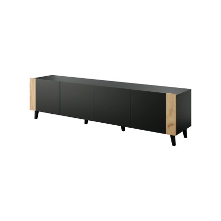 Mesa para Televisión Cama Meble RTV FARO madera de roble Negro 200 x 52 x 42 cm