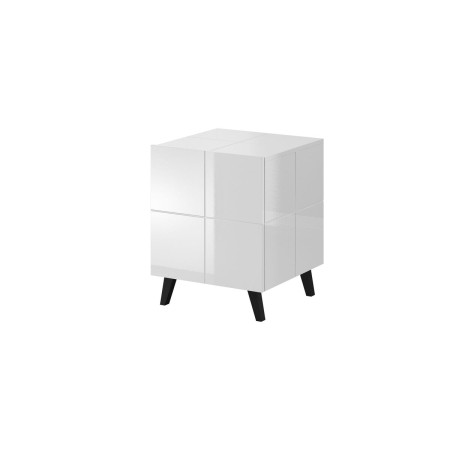 Mesita de Noche Cama Meble REJA SZF BI Blanco Plástico Madera MDF Aglomerado
