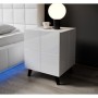 Mesita de Noche Cama Meble REJA SZF BI Blanco Plástico Madera MDF Aglomerado
