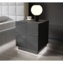 Table de Nuit Cama Meble REJA SZF GR Noir Graphite Plastique Bois MDF Contre-plaqué