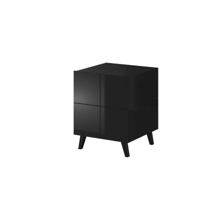 Mesita de Noche Cama Meble REJA SZF CZ Negro Plástico Madera MDF Aglomerado