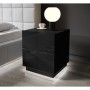 Mesita de Noche Cama Meble REJA SZF CZ Negro Plástico Madera MDF Aglomerado