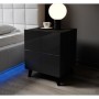 Mesita de Noche Cama Meble REJA SZF CZ Negro Plástico Madera MDF Aglomerado