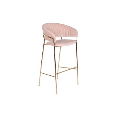 Taburete DKD Home Decor Dorado Rosa claro Metal 58 x 47 x 101 cm