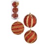 Set de Bolas de Navidad Ø 8 cm Rojo Dorado PVC (12 Unidades)