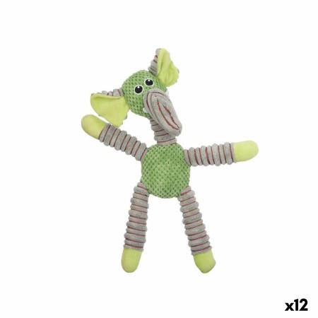 Jouet pour chien Jouet Peluche Eléphant avec son Vert Gris 32 x 40 x 5 cm (12 Unités)