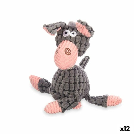 Jouet pour chien Jouet Peluche Gris Rose avec son Âne 26 x 8 x 21 cm (12 Unités)