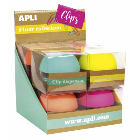 Bote Portaclips Apli Clips Multicolor 8 Unidades