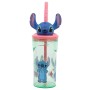 Verre avec Paille Stitch Flowers 3D 360 ml