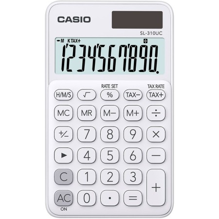 Calculatrice Casio SL-310UC-WE Blanc Plastique 7 x 0,8 x 11,8 cm