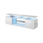 Meubles de télévision Cama Meble EVA RTV BI/BI Blanc Transparent Bois MDF 180 x 56 x 40 cm