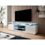 Mueble de TV Cama Meble EVA RTV BI/BI Blanco Transparente Madera MDF 180 x 56 x 40 cm