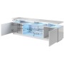 Meubles de télévision Cama Meble EVA RTV BI/BI Blanc Transparent Bois MDF 180 x 56 x 40 cm