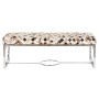 Banquette DKD Home Decor Marron Beige Argenté Camel Acier 122 x 41 x 44 cm
