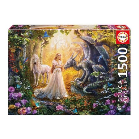 Puzzle Dragón Princesa Unicornio Educa 17696 1500 Piezas 85 x 60 cm