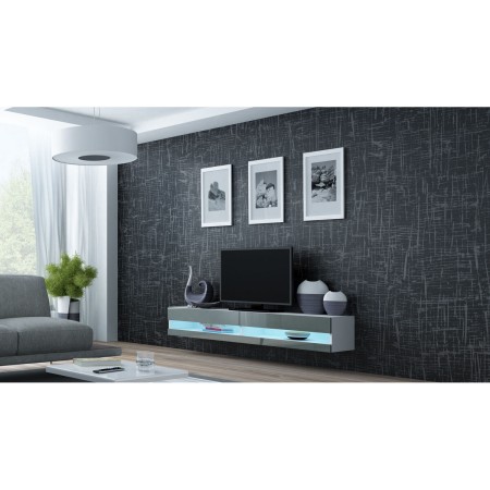 Mueble de TV Cama Meble RTVVIGO180N b/s Blanco Gris 180 x 30 x 40 cm