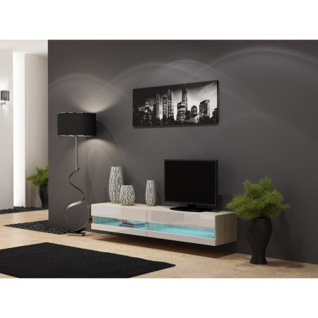 Mueble de TV Cama Meble RTVVIGO180N so/b Blanco 180 x 30 x 40 cm