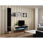 Meubles de télévision Cama Meble RTVVIGO140N b/c Blanc Noir 140 x 30 x 40 cm