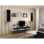 Mueble de TV Cama Meble RTVVIGO140N b/c Blanco Negro 140 x 30 x 40 cm