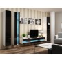 Mueble de TV Cama Meble RTVVIGO140N b/c Blanco Negro 140 x 30 x 40 cm