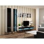 Mueble de TV Cama Meble RTVVIGO140N b/c Blanco Negro 140 x 30 x 40 cm