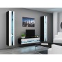 Mueble de TV Cama Meble RTVVIGO140N c/b Blanco Negro 140 x 30 x 40 cm