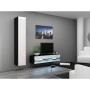 Mueble de TV Cama Meble RTVVIGO140N c/b Blanco Negro 140 x 30 x 40 cm