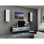 Mueble de TV Cama Meble RTVVIGO140N c/b Blanco Negro 140 x 30 x 40 cm