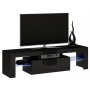 Mueble de TV Top E Shop RTV DEKO140 CZERŃ POŁ Negro 140 x 45 x 40 cm