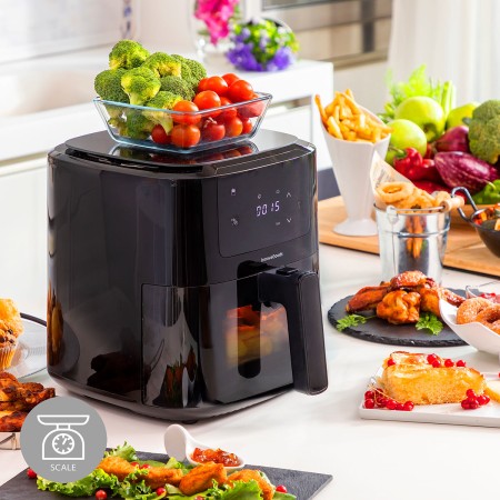 Freidora Sin Aceite con Báscula InnovaGoods Fryinn Balance 5000 Negro Acero Inoxidable 1500 W 5 L