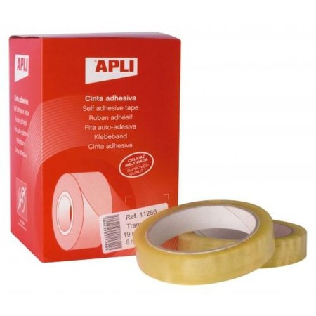 Ruban adhésif Apli Transparent 19 mm x 66 m (8 Unités)