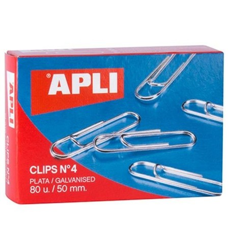 Clips Apli Nº4 50 mm Plateado (10 Unidades)