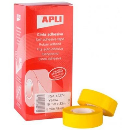 Ruban adhésif Apli Jaune 8 Unités 19 x 33 mm